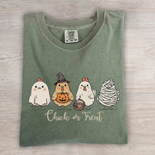 Cute Spooky Chicken Shirt – Chick or Treat Comfort Colors® Halloween Tee