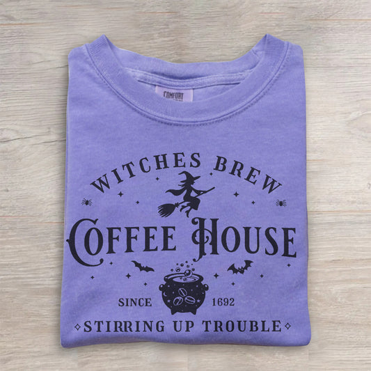 Witches Coffee Vintage Tee- Halloween Shirt