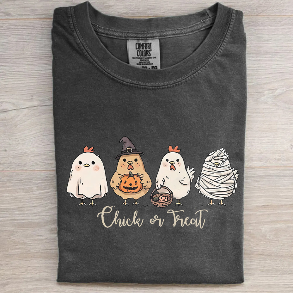 Cute Spooky Chicken Shirt – Chick or Treat Comfort Colors® Halloween Tee