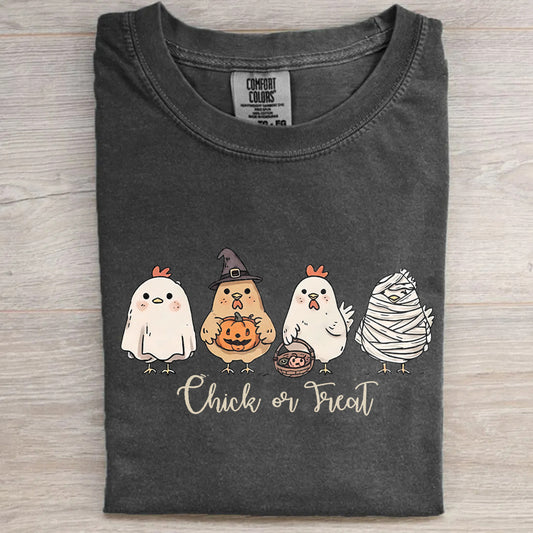 Cute Spooky Chicken Shirt – Chick or Treat Comfort Colors® Halloween Tee