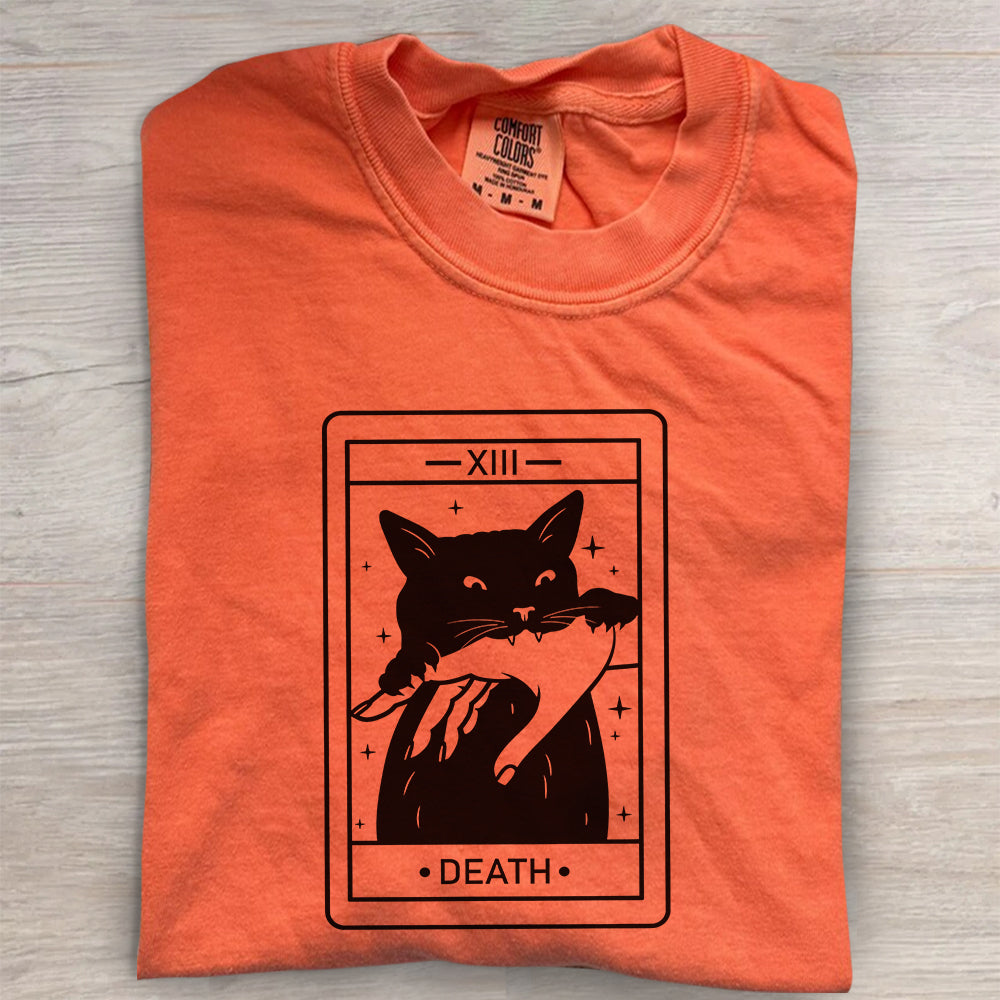 Tarot Card Black Cat Shirt – Witchy Halloween Cat Tee, Spooky Cat Lover T-Shirt