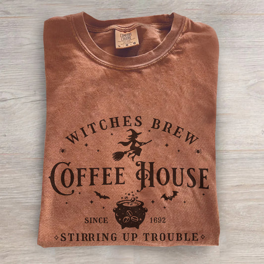 Witches Coffee Vintage Tee- Halloween Shirt