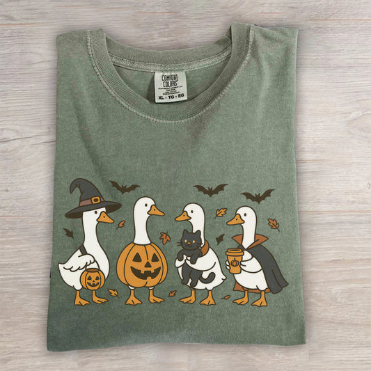 Silly Goose Ghost Tee, Spooky Pumpkin Shirt- Comfort Colors® Halloween Shirt