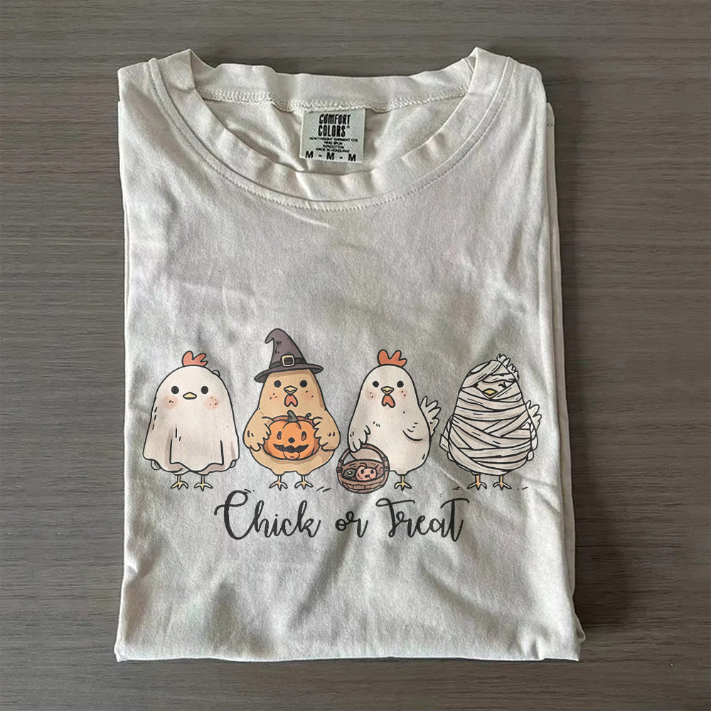 Cute Spooky Chicken Shirt – Chick or Treat Comfort Colors® Halloween Tee