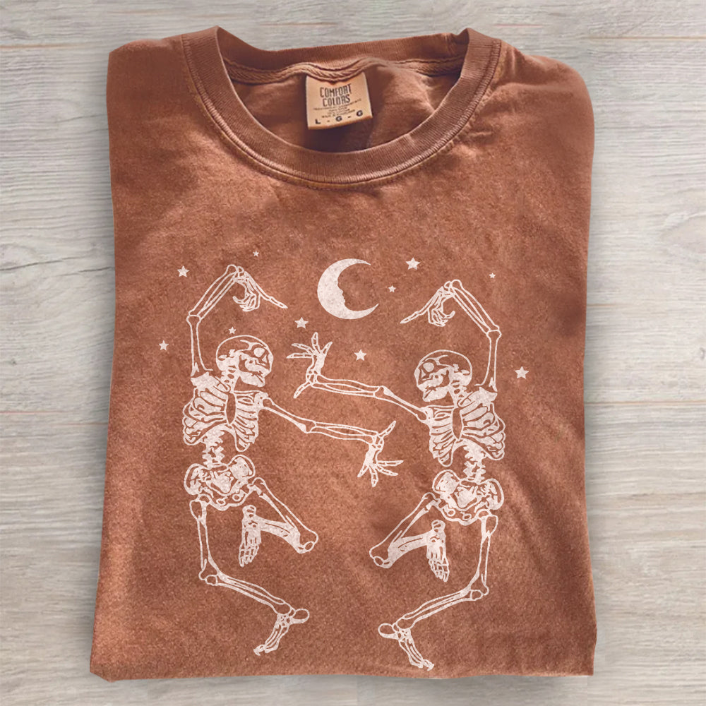 Dancing Skeletons Graphic Tee- Halloween Shirt