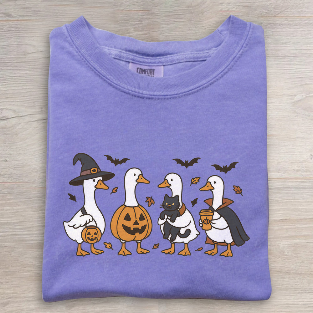 Silly Goose Ghost Tee, Spooky Pumpkin Shirt- Comfort Colors® Halloween Shirt