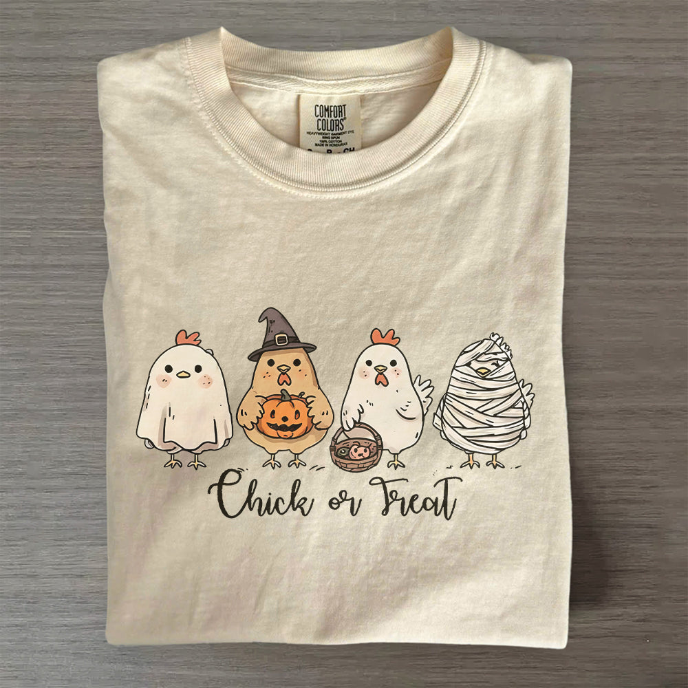 Cute Spooky Chicken Shirt – Chick or Treat Comfort Colors® Halloween Tee