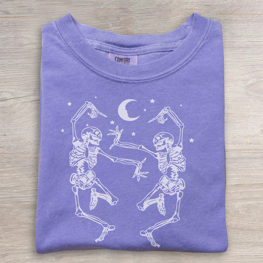 Dancing Skeletons Graphic Tee- Halloween Shirt