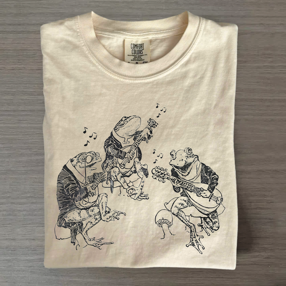Vintage Frog Band Tee – Cute & Funny Graphic Shirt