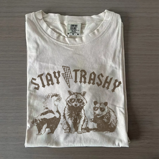 Retro Raccoon Shirt – Stay Trashy Meme Tee