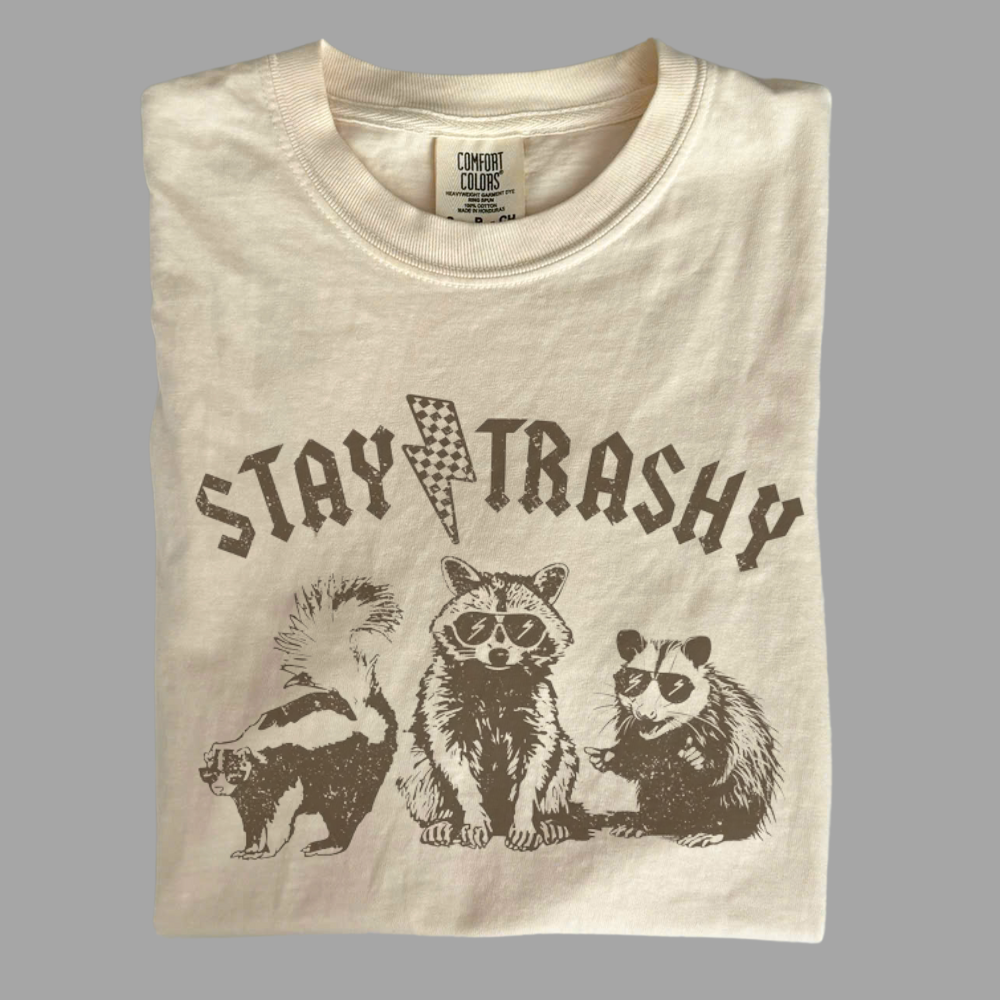 Retro Raccoon Shirt – Stay Trashy Meme Tee