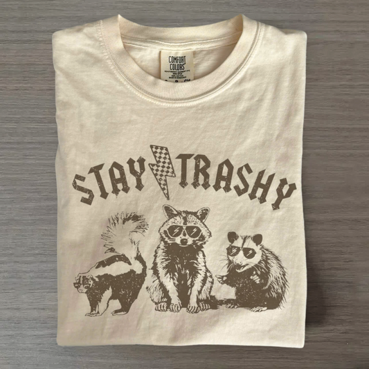 Retro Raccoon Shirt – Stay Trashy Meme Tee
