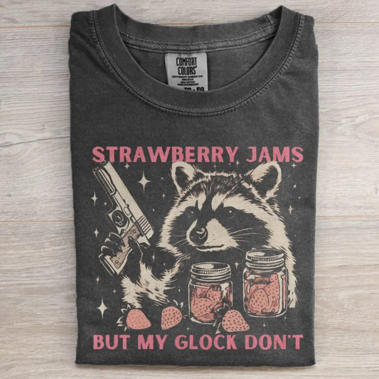 90s Style Strawberry Jam Raccoon T-Shirt