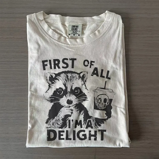 Funny Raccoon "I'm a Delight" Tee