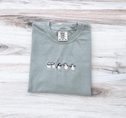 Animal Lover T-Shirt – Penguin Embroidered- Premium Comfort T-Shirt