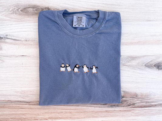 Animal Lover T-Shirt – Penguin Embroidered- Premium Comfort T-Shirt