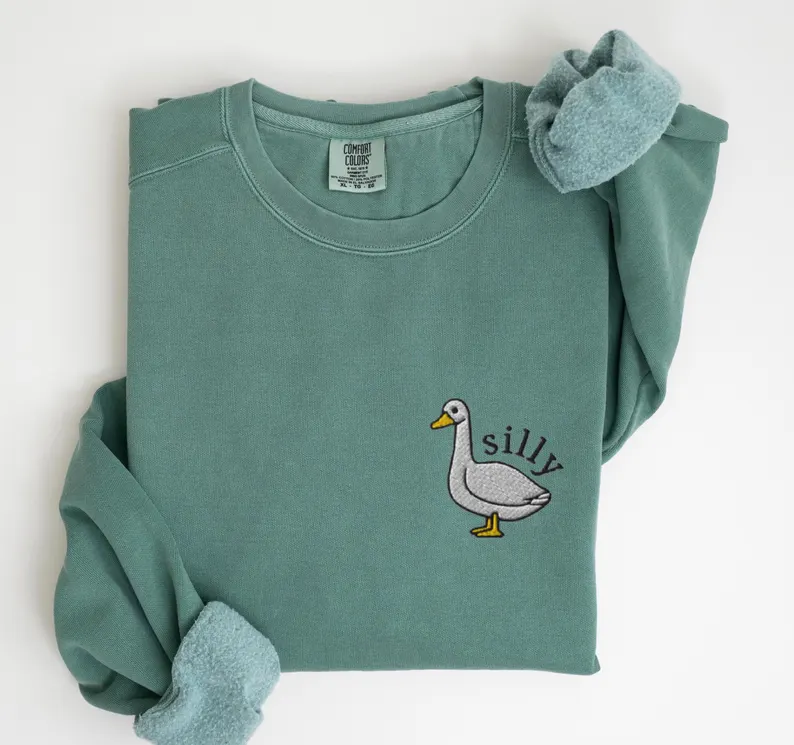 Funny Silly Goose Embroidery Sweater – Premium Comfort Sweatshirt