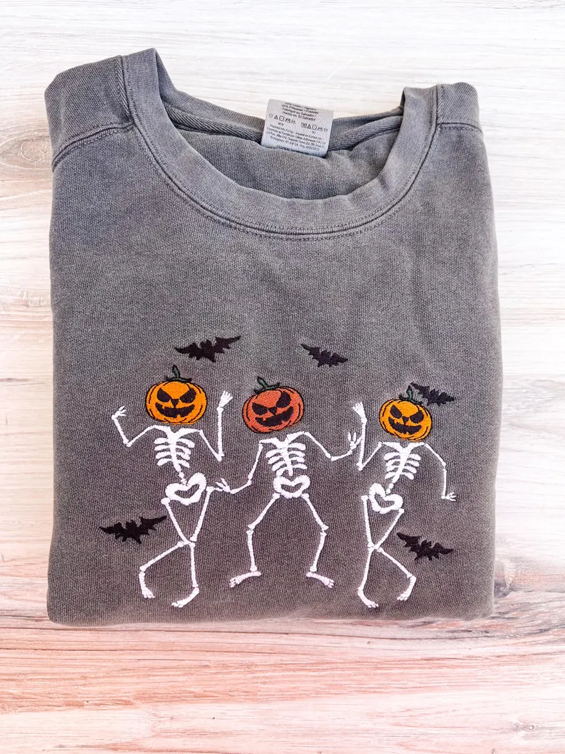 Dancing Skeletons Embroidered SweatShirt– Premium Comfort Sweatshirt