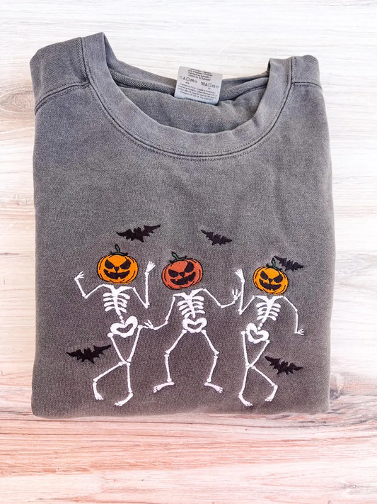 Dancing Skeletons Embroidered SweatShirt– Premium Comfort Sweatshirt