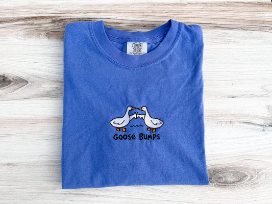 Goose Bumps Funny Embroidered Shirt – Premium Comfort T-Shirt