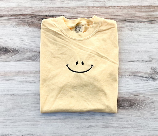 Smile Embroidered T-Shirt – Premium Comfort Tee