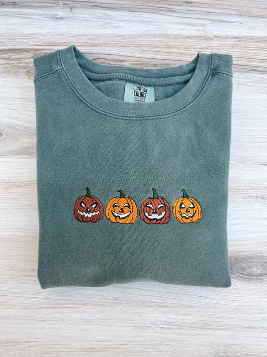 Halloween Pumpkin Embroidered Sweatshirt – Premium Comfort Sweatshirt