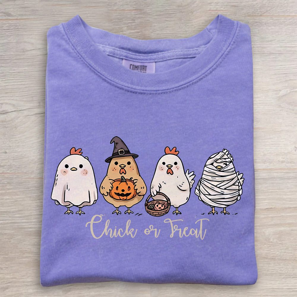 Cute Spooky Chicken Shirt – Chick or Treat Comfort Colors® Halloween Tee