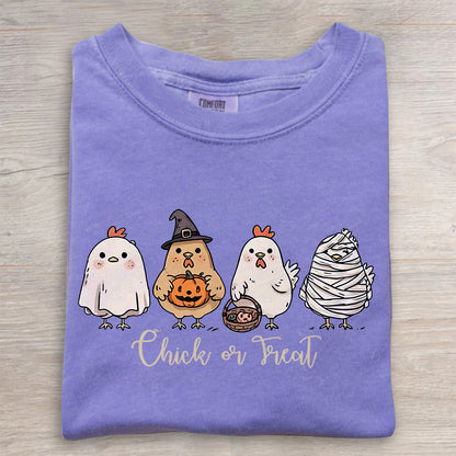 Cute Spooky Chicken Shirt – Chick or Treat Comfort Colors® Halloween Tee