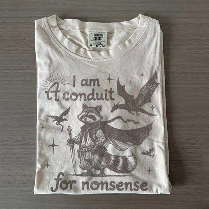 I Am a Conduit for Nonsense Raccoon Wizard T-Shirt