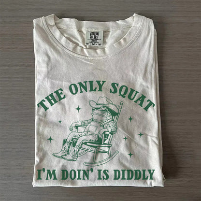 Lazy Cowboy Frog Tee – Diddly Squat Funny Shirt