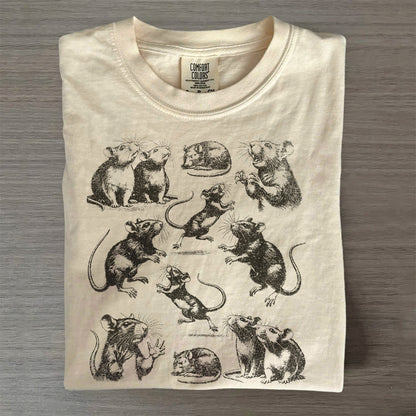 Vintage 90s Crazy Rats Shirt – Dark Academia & Medieval Rat Gift