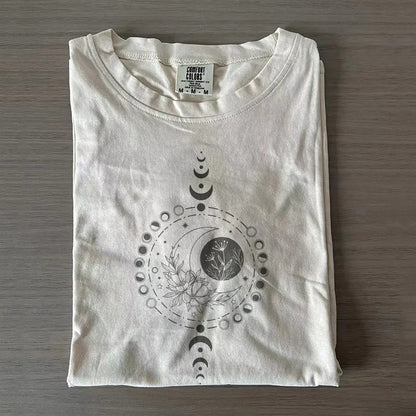 Mystical Moon Phase Tee, Boho Vintage Moon T-Shirt