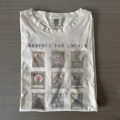 Respect The Locals Shirt – Mothman, Bigfoot & Alien Design
