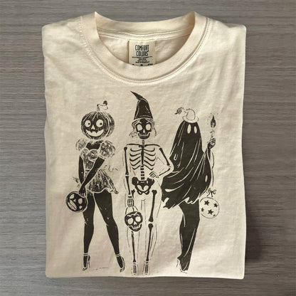 Spooky Girl Squad  – Skeleton Ghost Pumpkin Halloween T-Shirt