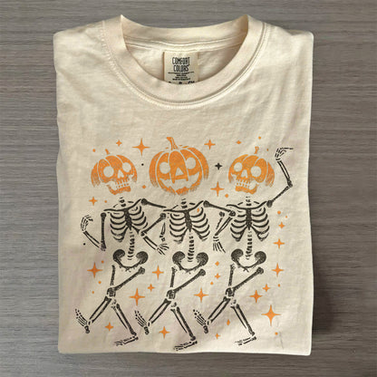 Halloween Pumpkin Shirt – Skeleton Spooky Fall T-Shirt