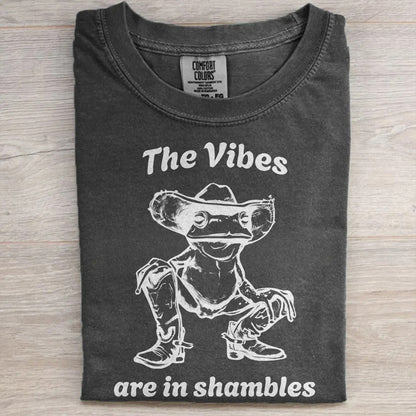 “The Vibes Are In Shambles” Vintage Tee- Funny Toad Meme Shirt