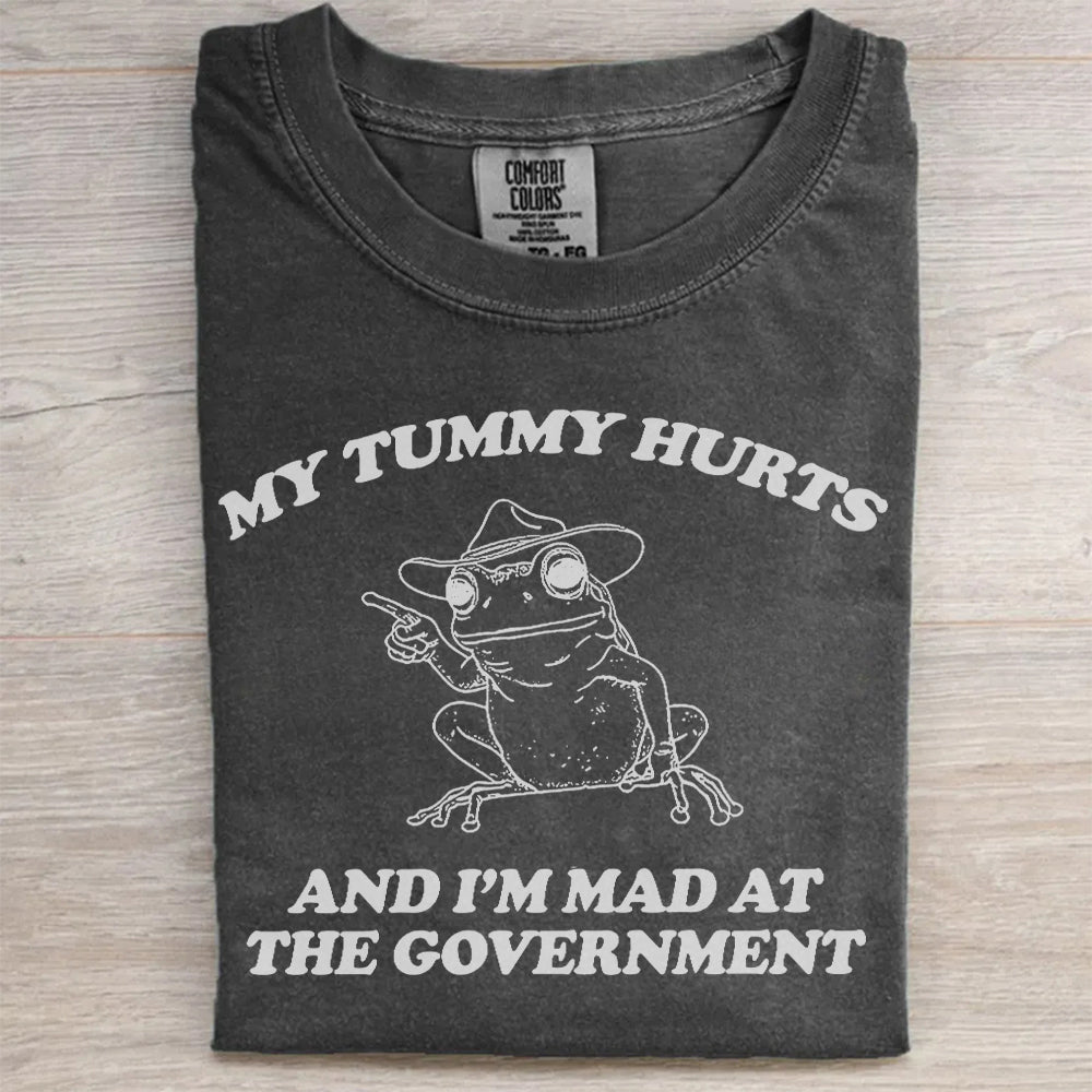 My Tummy Hurts Frog Political Shirt