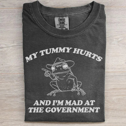My Tummy Hurts Frog Political Shirt