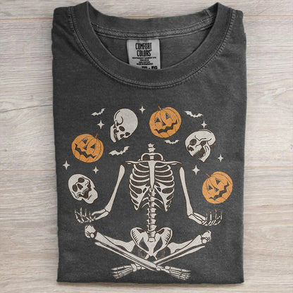 Cute Skeleton Halloween Clipart – Spooky Pumpkin T-Shirt