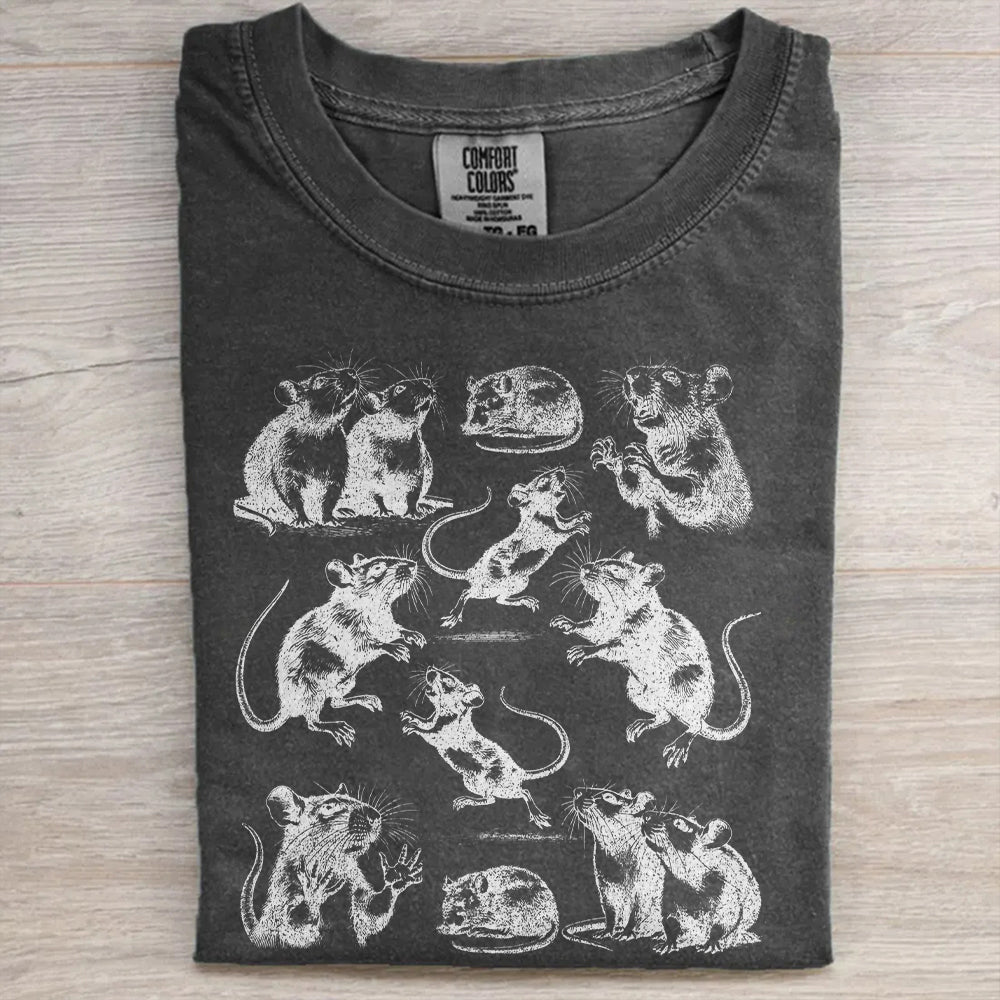 Vintage 90s Crazy Rats Shirt – Dark Academia & Medieval Rat Gift