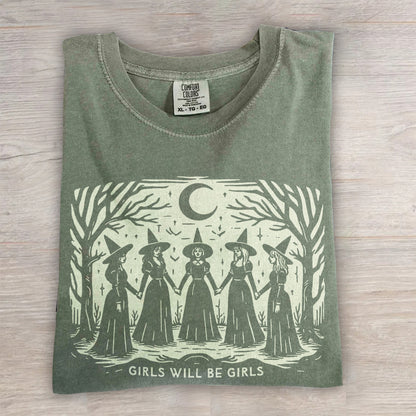 Vintage Girls Will Be Girls Crewneck- Witch Sweatshirt