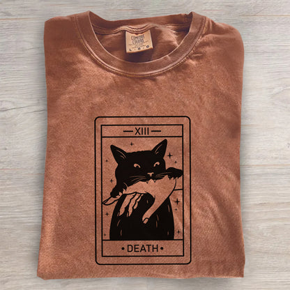 Tarot Card Black Cat Shirt – Witchy Halloween Cat Tee, Spooky Cat Lover T-Shirt