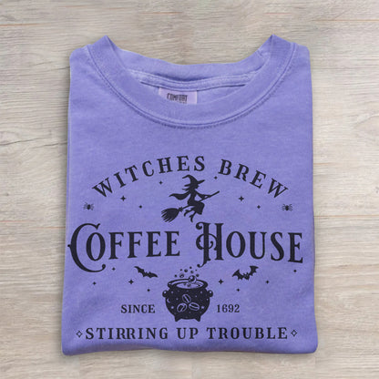 Witches Coffee Vintage Tee- Halloween Shirt