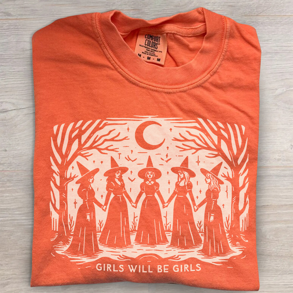 Vintage Girls Will Be Girls Crewneck- Witch Sweatshirt