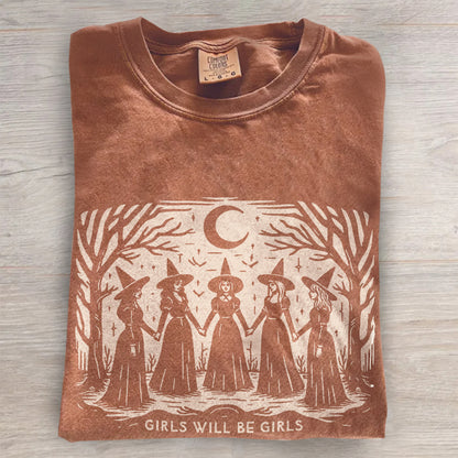 Vintage Girls Will Be Girls Crewneck- Witch Sweatshirt