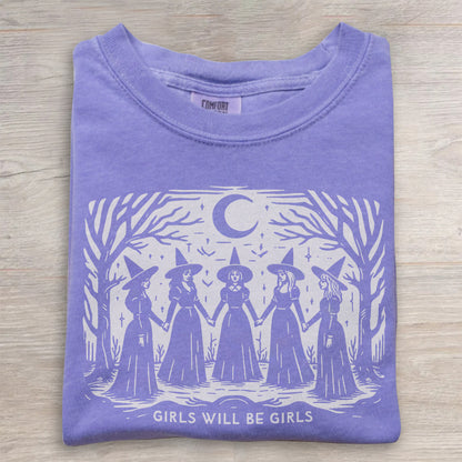 Vintage Girls Will Be Girls Crewneck- Witch Sweatshirt