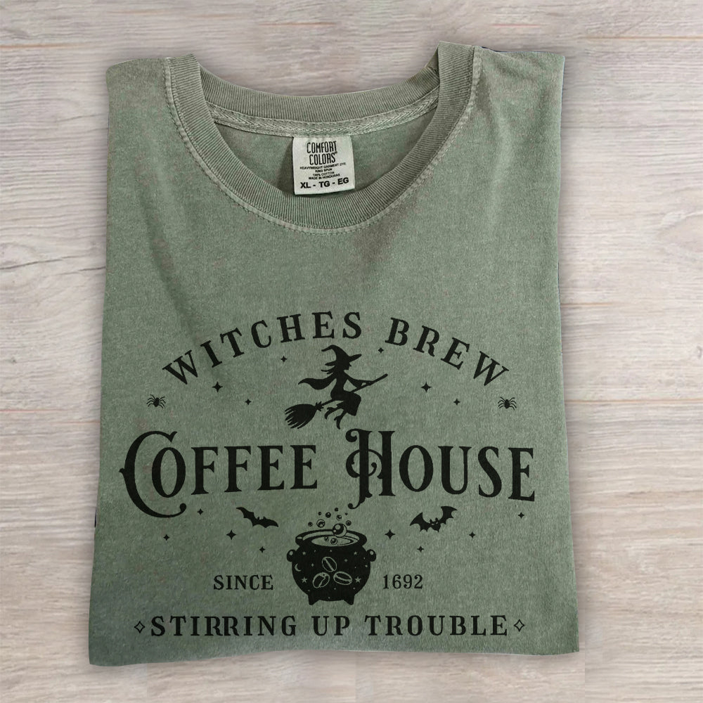 Witches Coffee Vintage Tee- Halloween Shirt