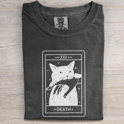 Tarot Card Black Cat Shirt – Witchy Halloween Cat Tee, Spooky Cat Lover T-Shirt