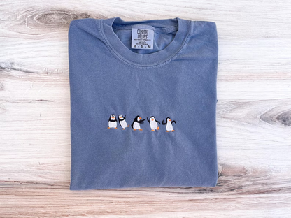 Animal Lover T-Shirt – Penguin Embroidered- Premium Comfort T-Shirt