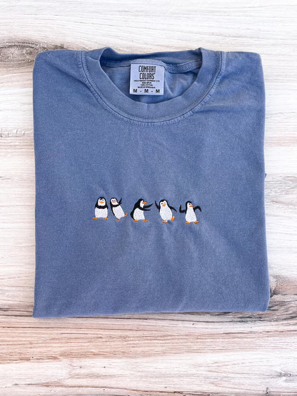 Animal Lover T-Shirt – Penguin Embroidered- Premium Comfort T-Shirt